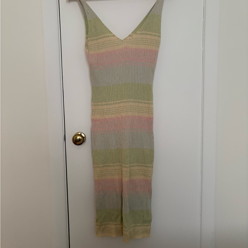 RVCA Pastel Striped Knit Sleeveless Dress